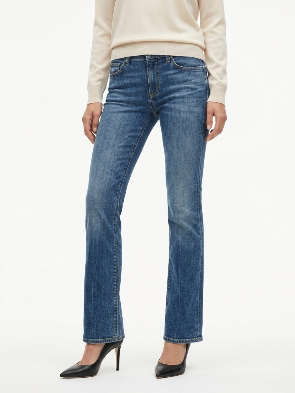 Citizens Of Humanity Elle Low Waist Bootcut Jeans Distressed Blue Size 31